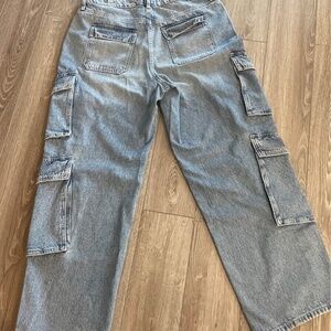 GARAGE - Denim Baggy Cargo Jeans - West Blue. SZ 15/32” length.  New with tags.
